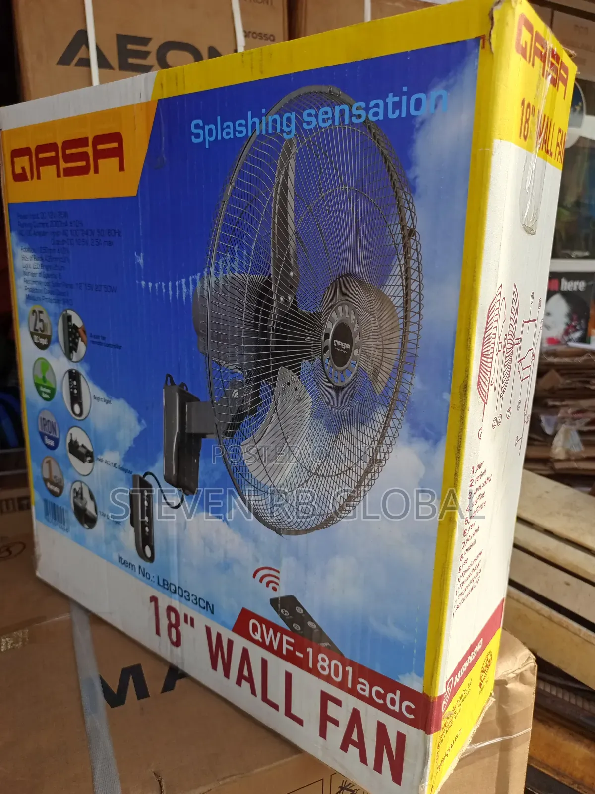 Qasa 18” Ac/Dc Wall Fan | QWF-1801acdc