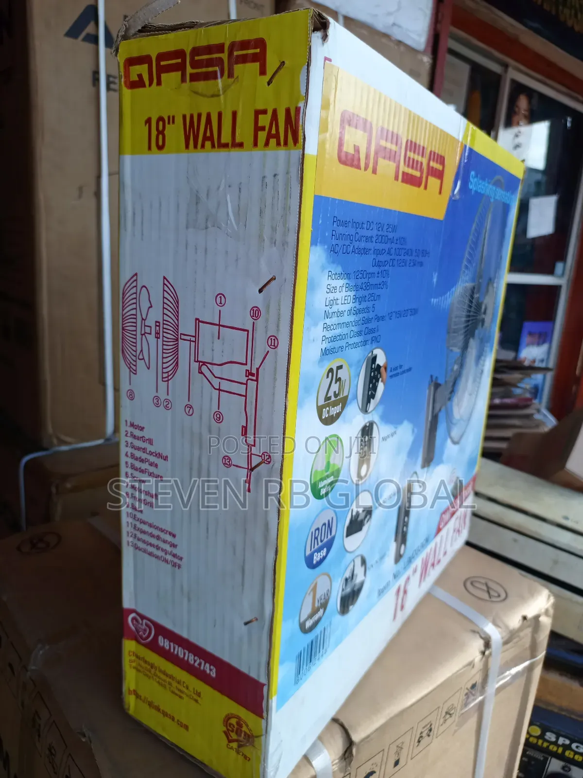 Qasa 18” Ac/Dc Wall Fan | QWF-1801acdc
