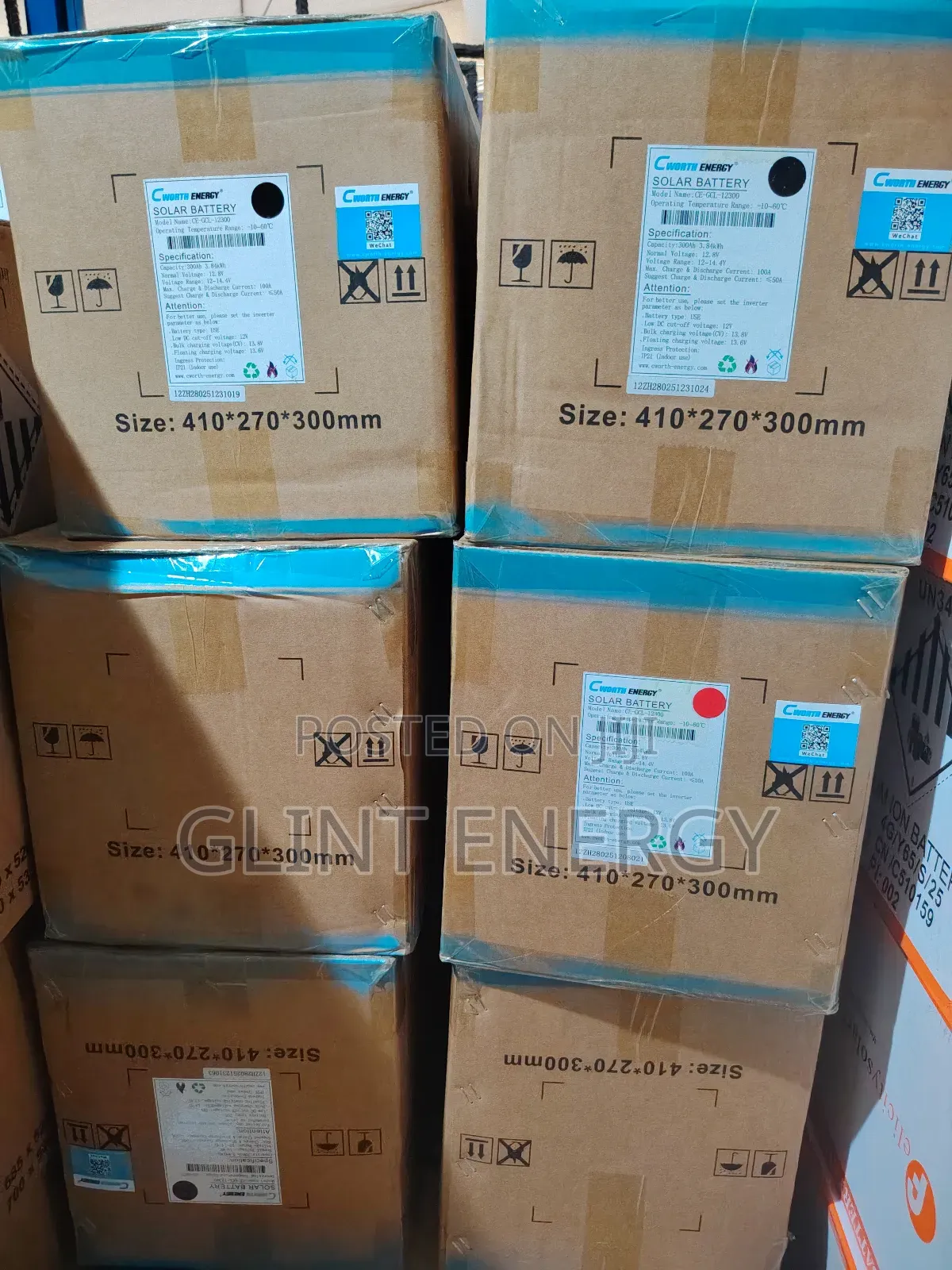 300ah 12v (3.84kwh) Cworth Lithium Battery
