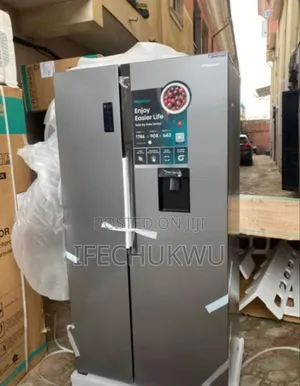 Original Hisense Silver Color Side by Side Inverter Fridge Freezer