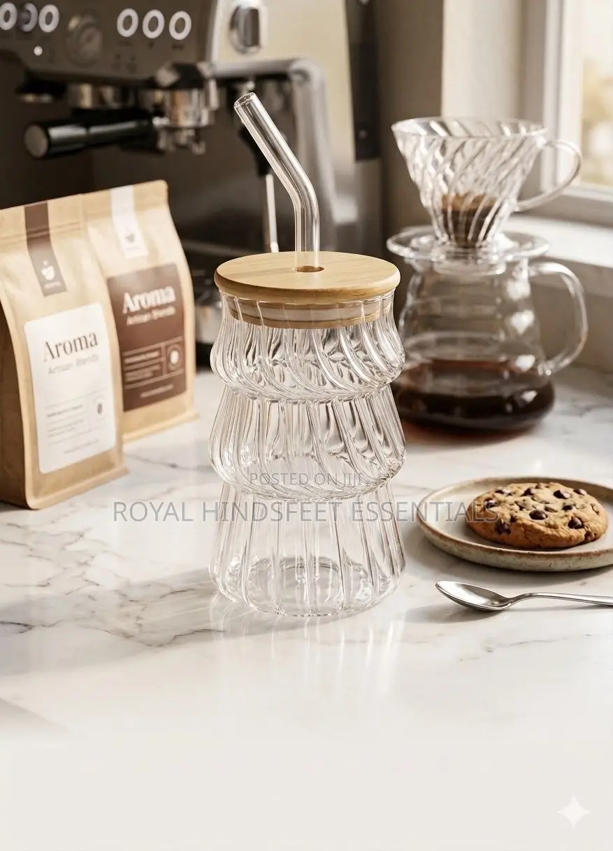 500ml Glass Straw Cup