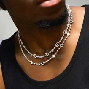 Zircon Moissanite Necklace and Bracelet for Men’S