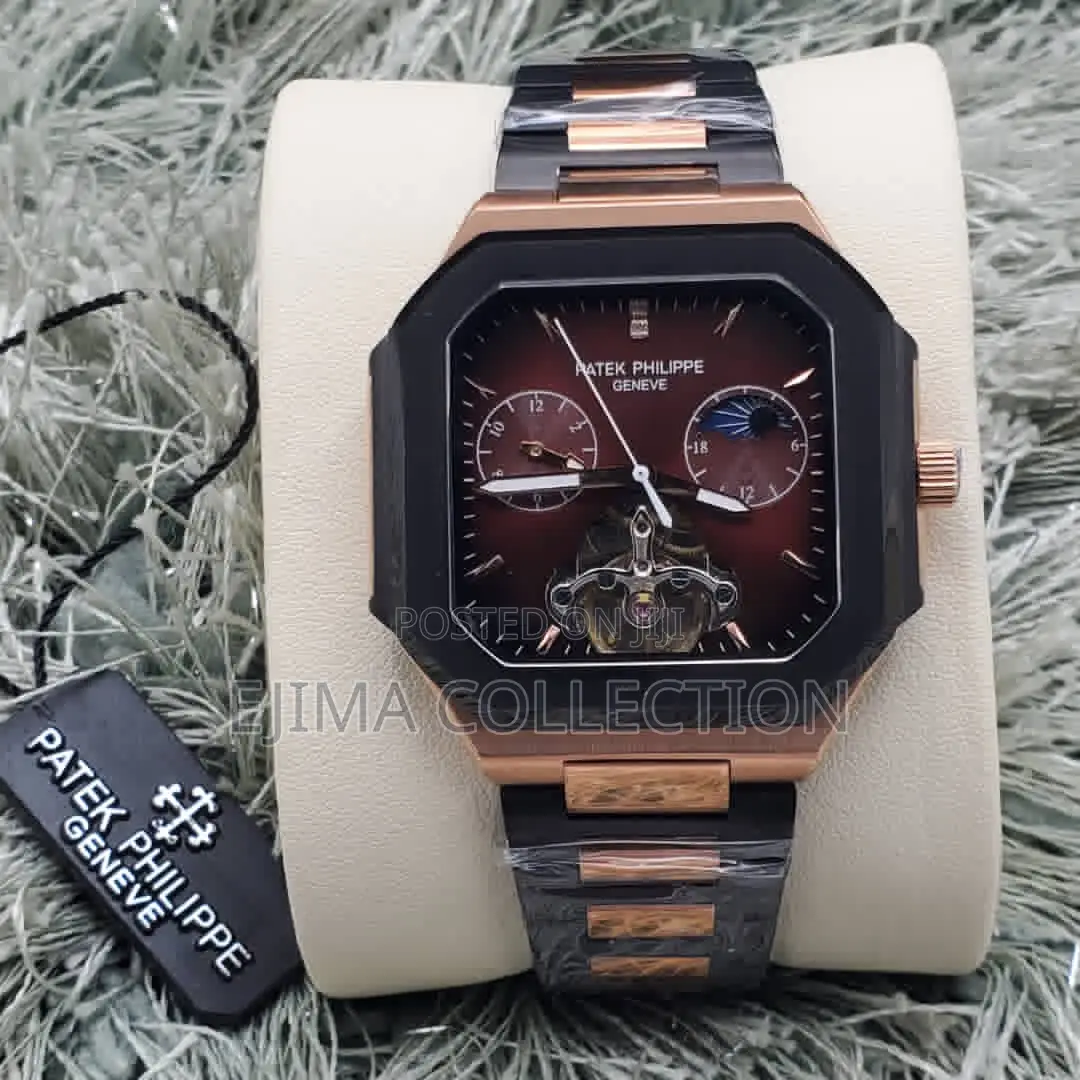 Pk Patek Philippe Chain Rubber and Leather Straps Automatic System