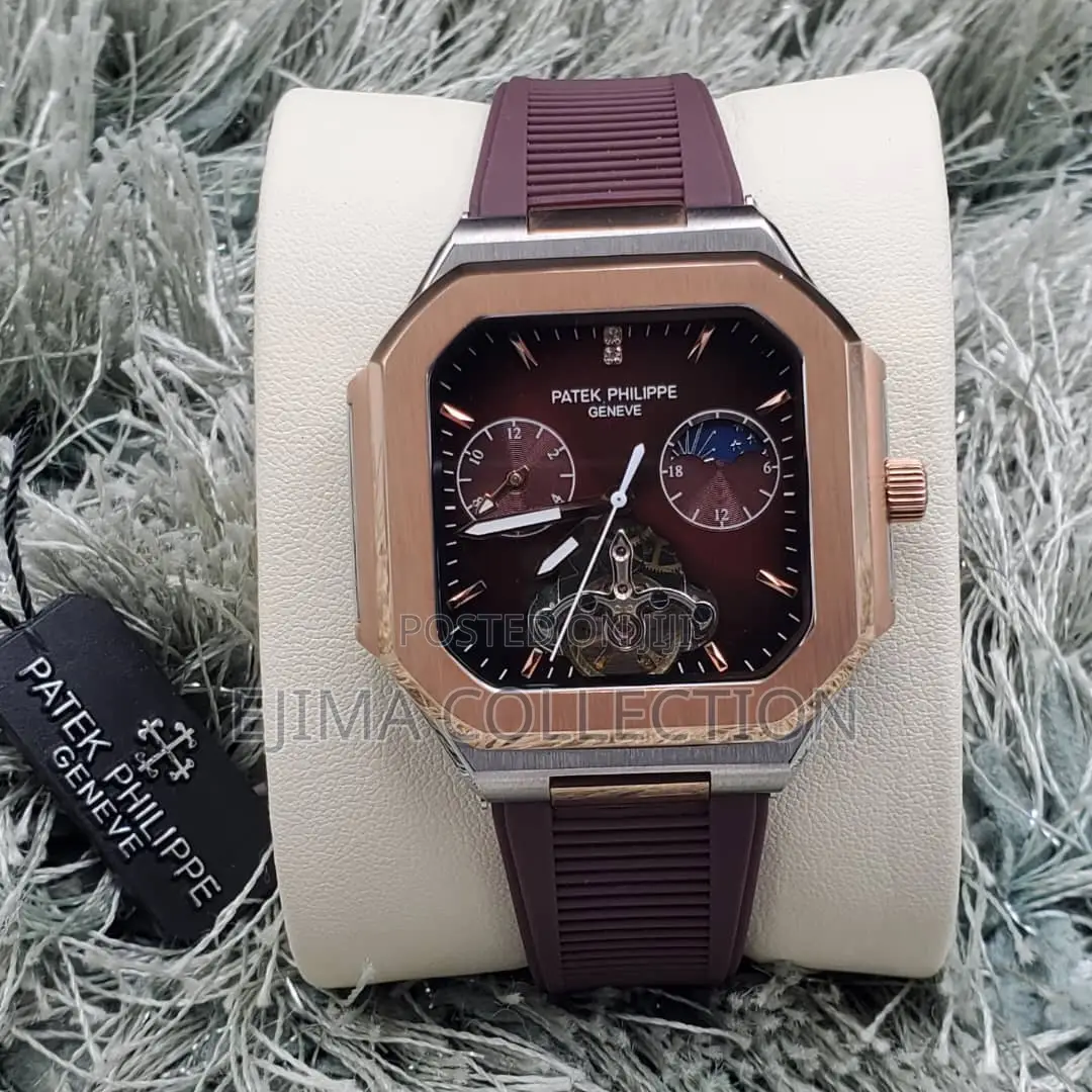 Pk Patek Philippe Chain Rubber and Leather Straps Automatic System
