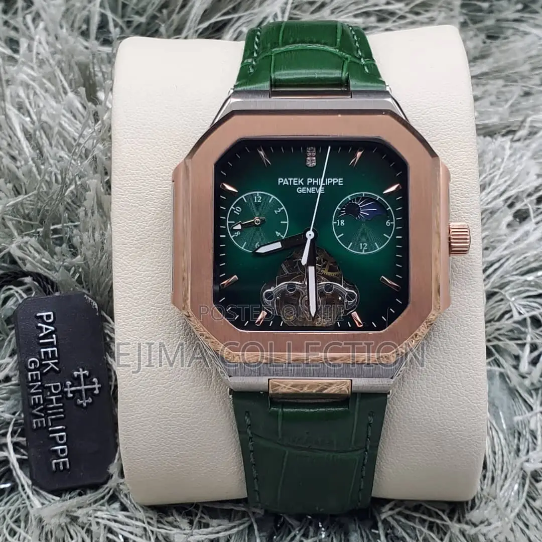 Pk Patek Philippe Chain Rubber and Leather Straps Automatic System