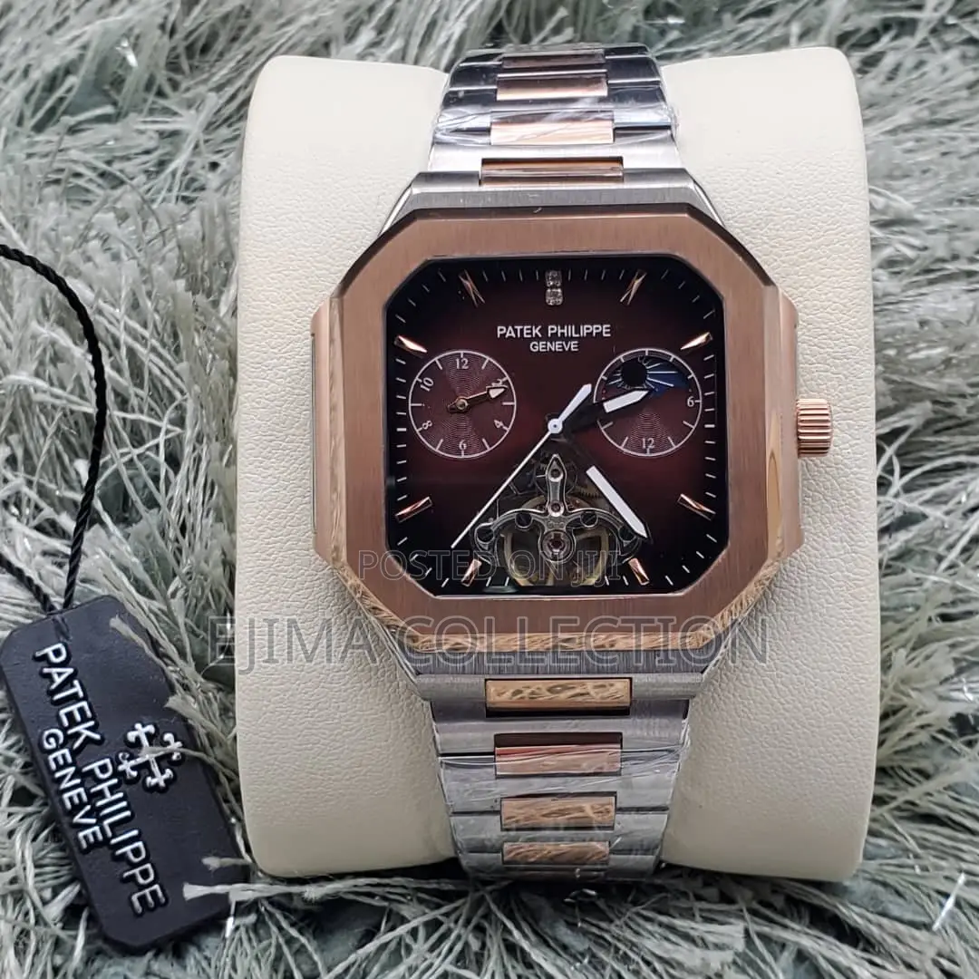 Pk Patek Philippe Chain Rubber and Leather Straps Automatic System