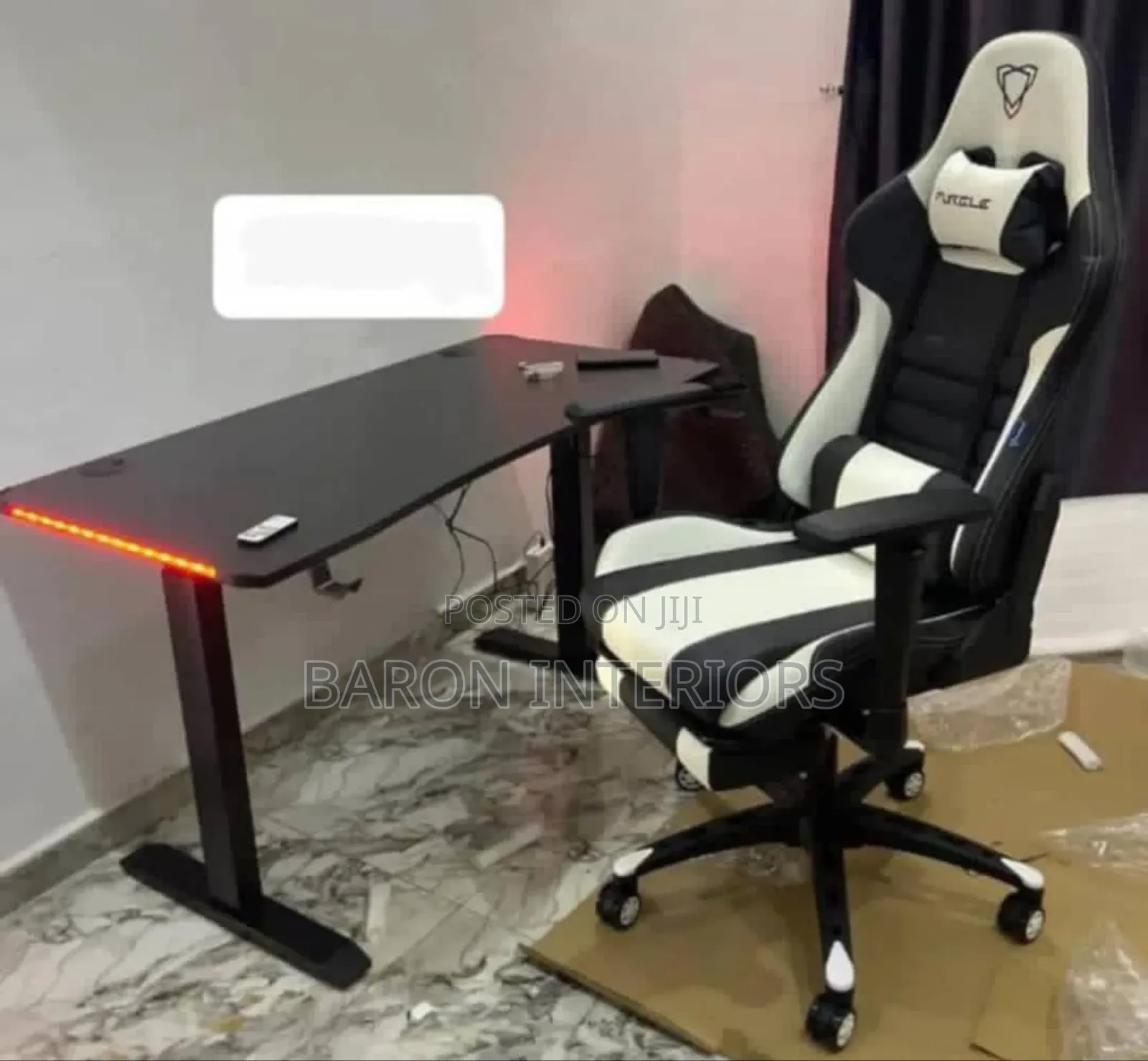 Electric Adjustable Gaming Table and Chair Is Available as Seen