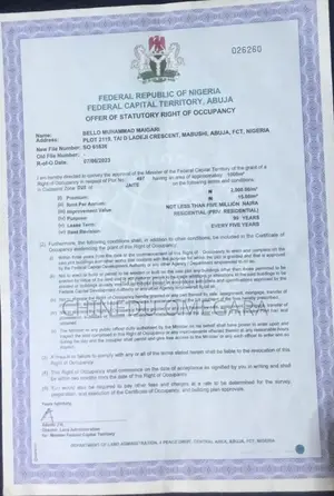 Jaite 1000 SQM Abuja Very Affordable