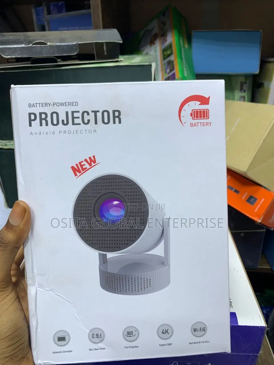 Rechargeable Battery Powered Android Projector