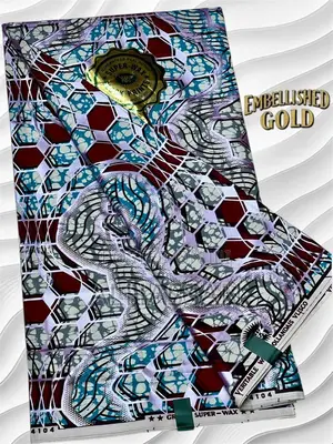 Atamfa Emellished Gold Fabrics | Custom Traditional African Design