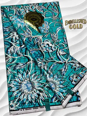 Atamfa Emellished Gold Fabrics | Custom Traditional African Design