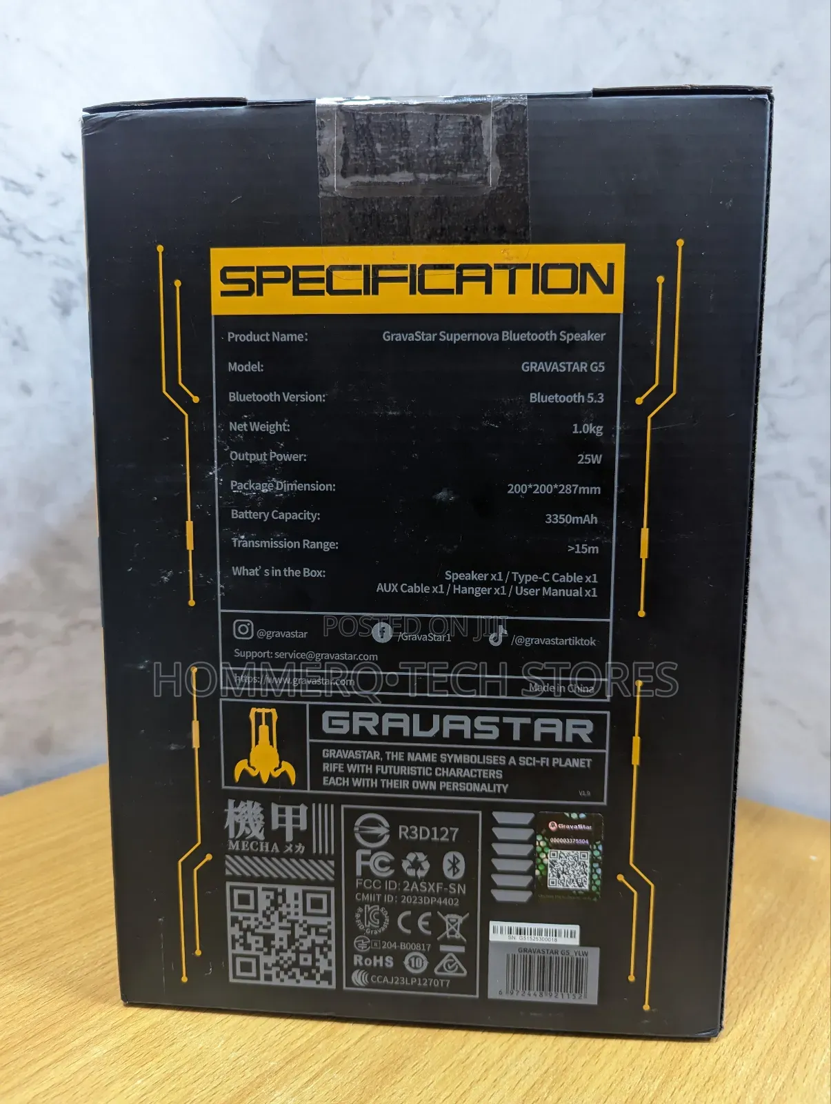 Gravastar Supernova Yellow Damage Bluetooth Speaker