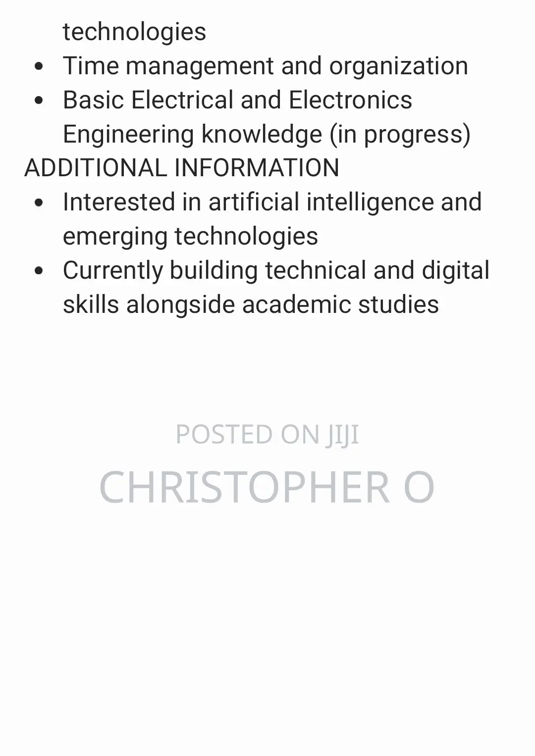 Computing IT CV