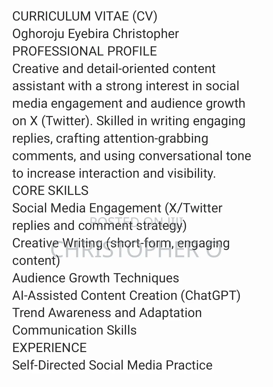 Twitter (X) Engagement Assistant (Volunteer Role