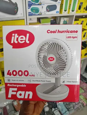 Itel Rechargable Fan With Led Light