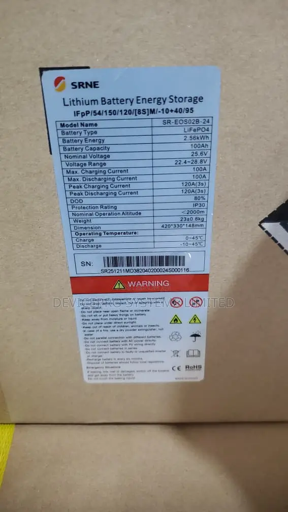 Srne 2.5kwh 24v Lithium Battery