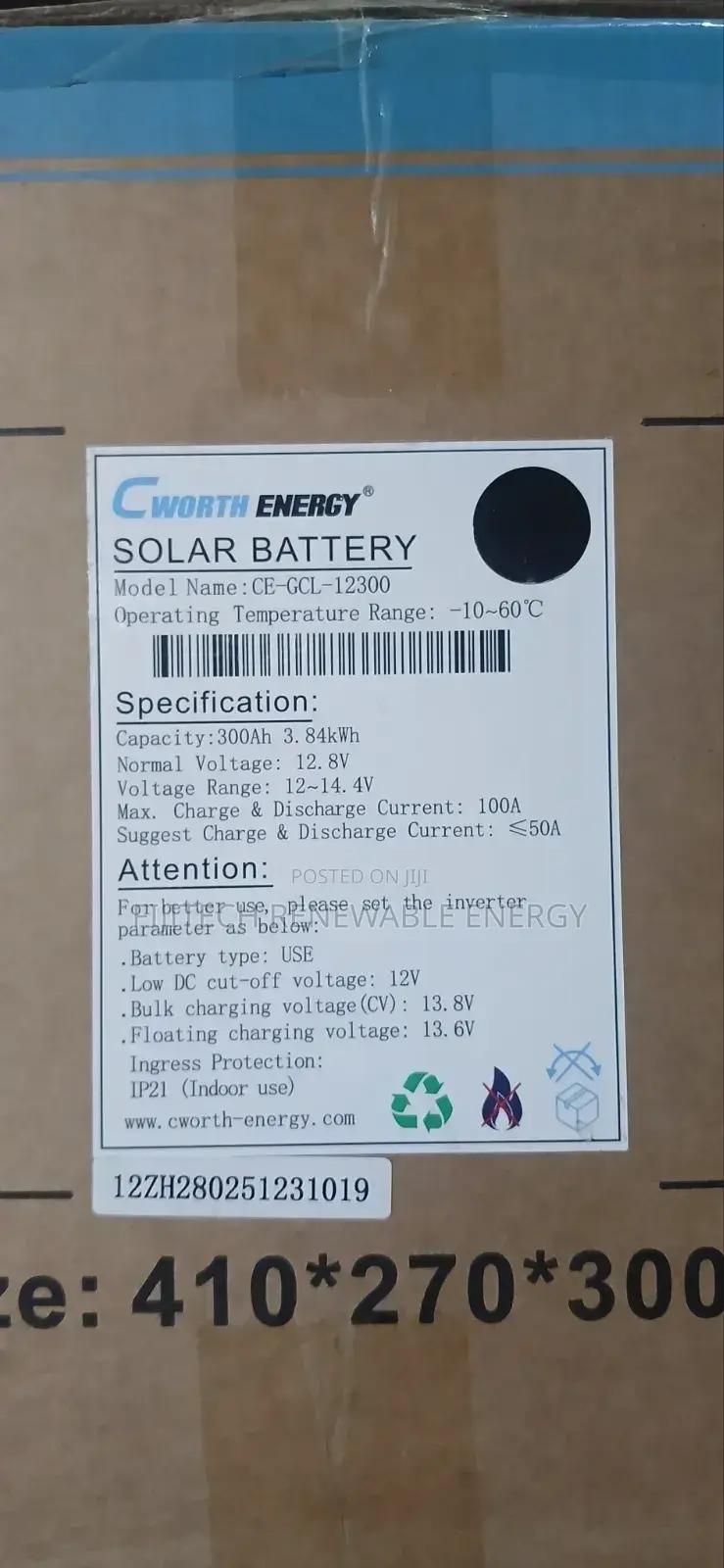 3.8kwh 200ah Cworth Lithium Battery