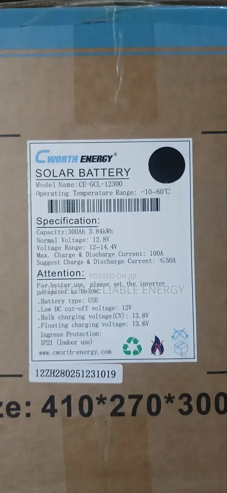 3.8kwh 200ah Cworth Lithium Battery