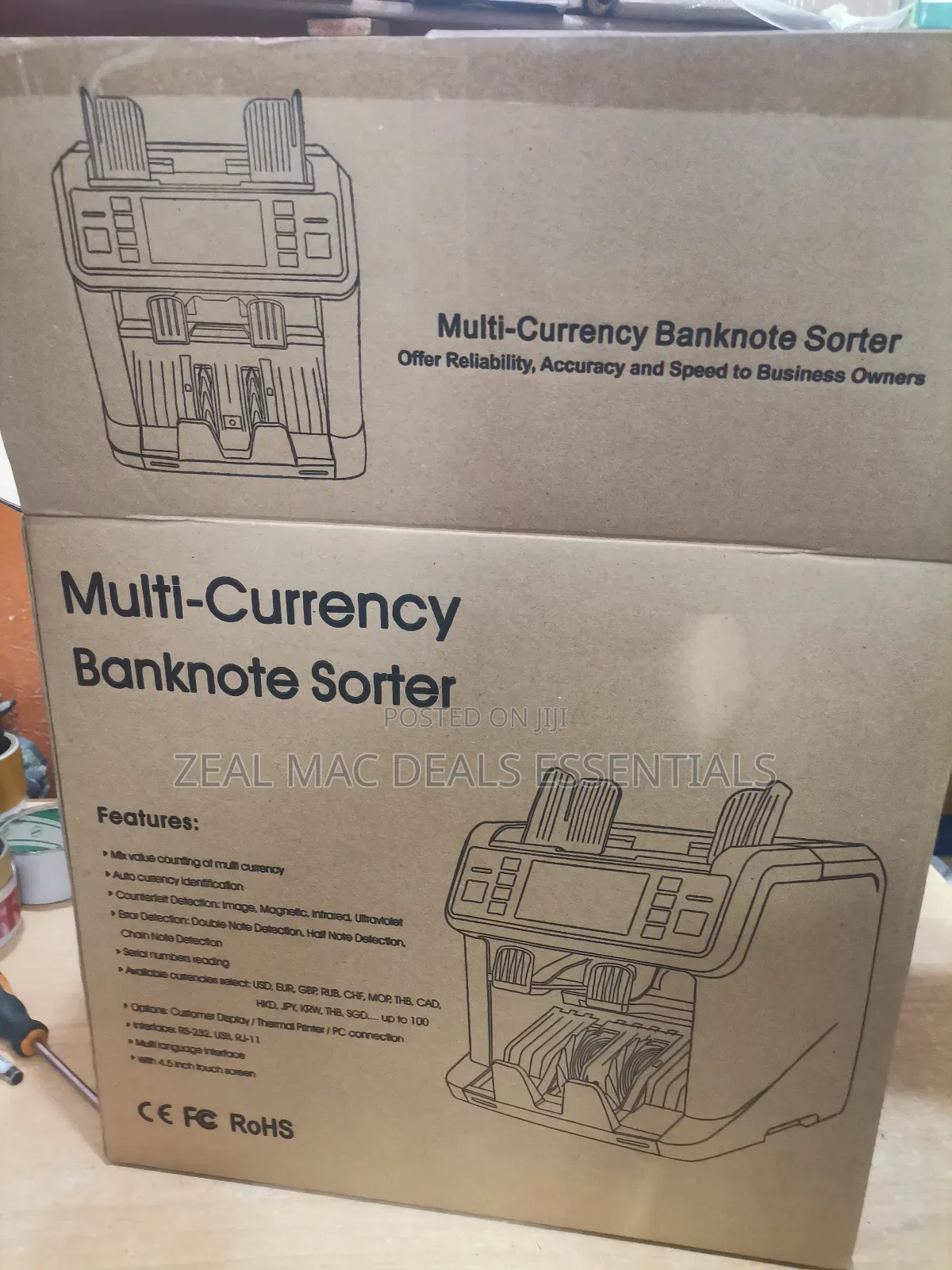 Touchscreen Multi-Banknote Currency Counting Machine Wit All Detection