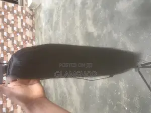 Straight Blend Hair Black Wig Accepts Heat