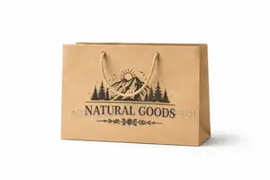 Brown A5 Landscape Paper Bag Rope Handle Moq 100pcs Print