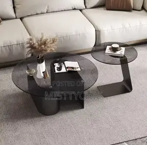 High Quality Pillar Glass Twin Table