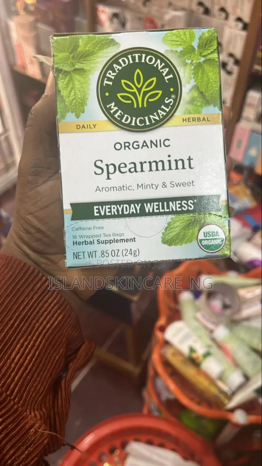 Traditional Medicinal Organic Spearmint Tea 16 Tea Bags