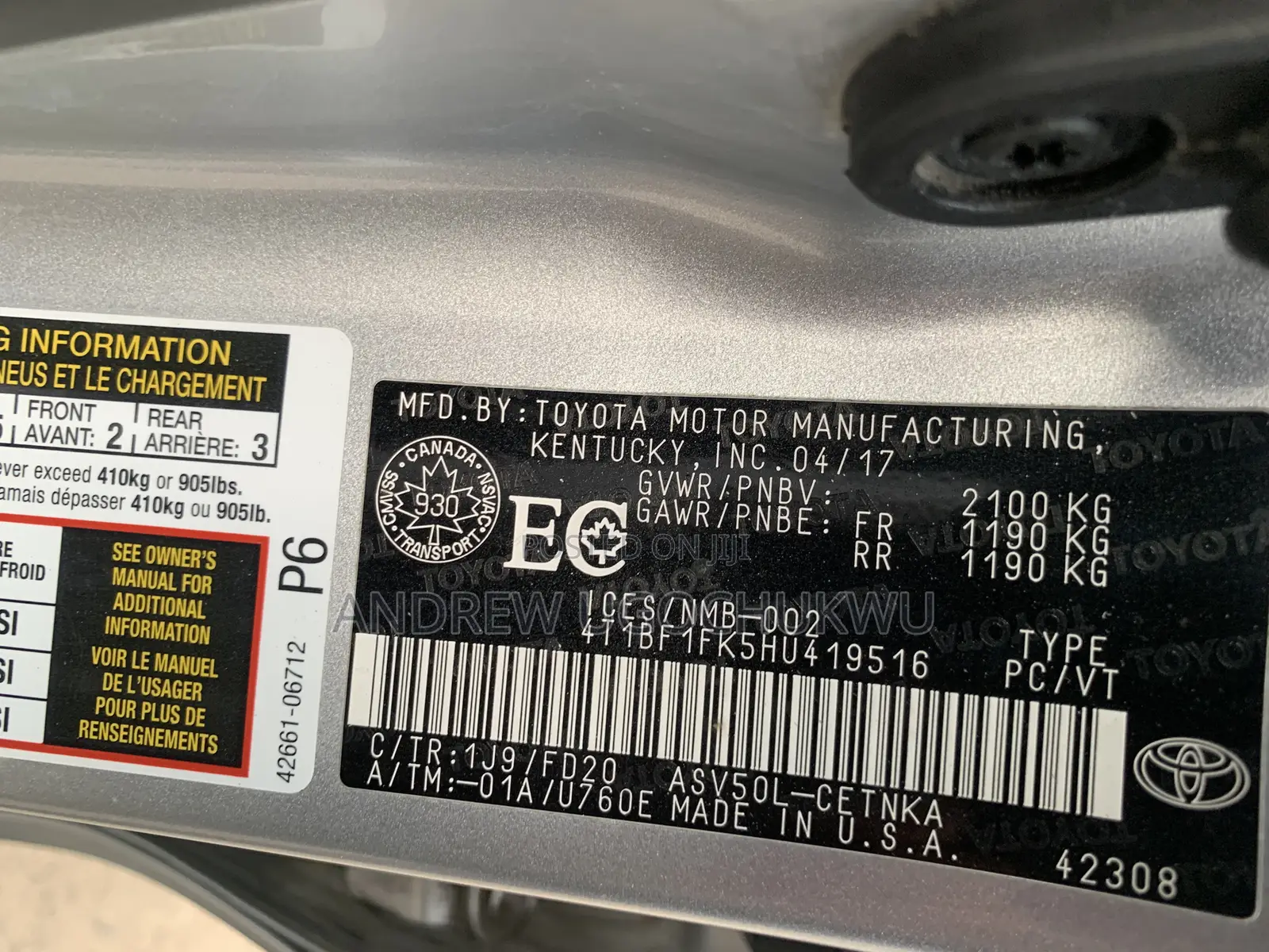 Toyota Camry 2017 Silver