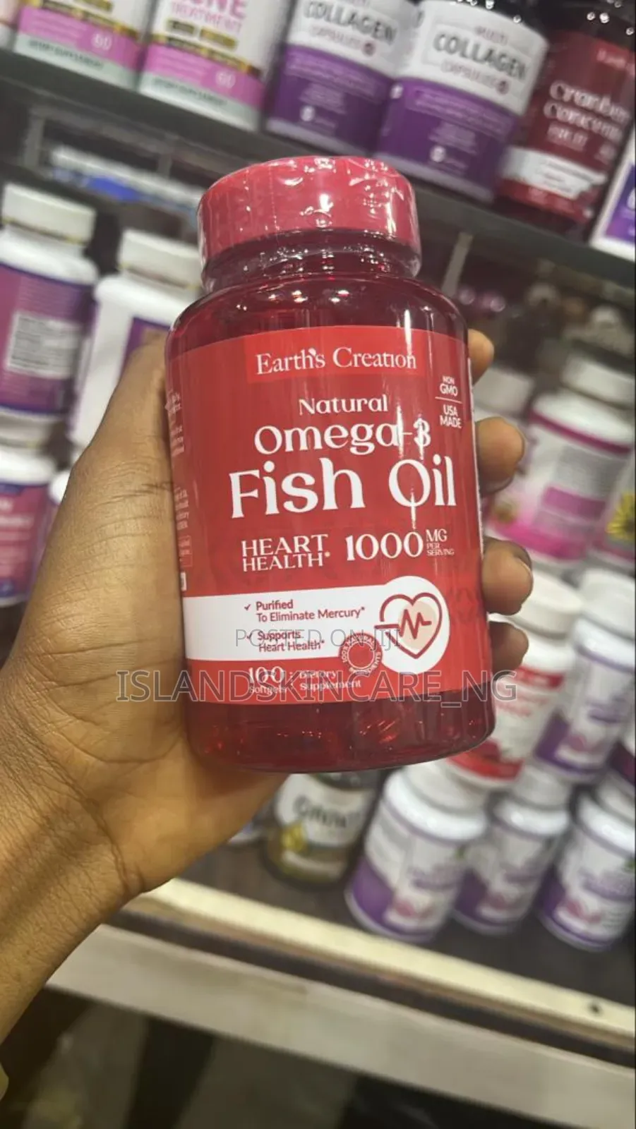Earth's Creation Omega 3 - Fish Oil 1000mg X100 Softgels