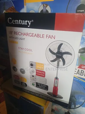Century 18" Rechargeable Fan With Led Light