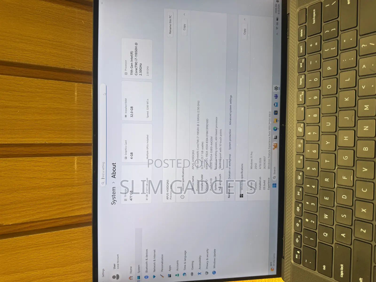 Laptop Dell Precision 5560 32GB Intel Core i7 SSD 512GB