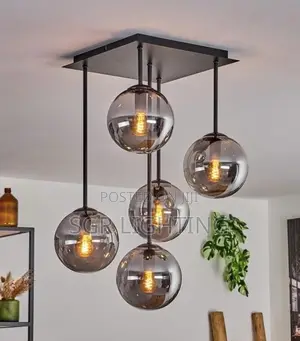 Amber Smoke Gray Clear Glass Pendant Lamp Led