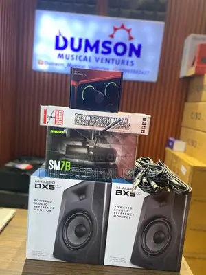Bx5d3 Studio Monitor Speaker, Sm7b Studio Mic, 2i2 4th Gen Soundcard