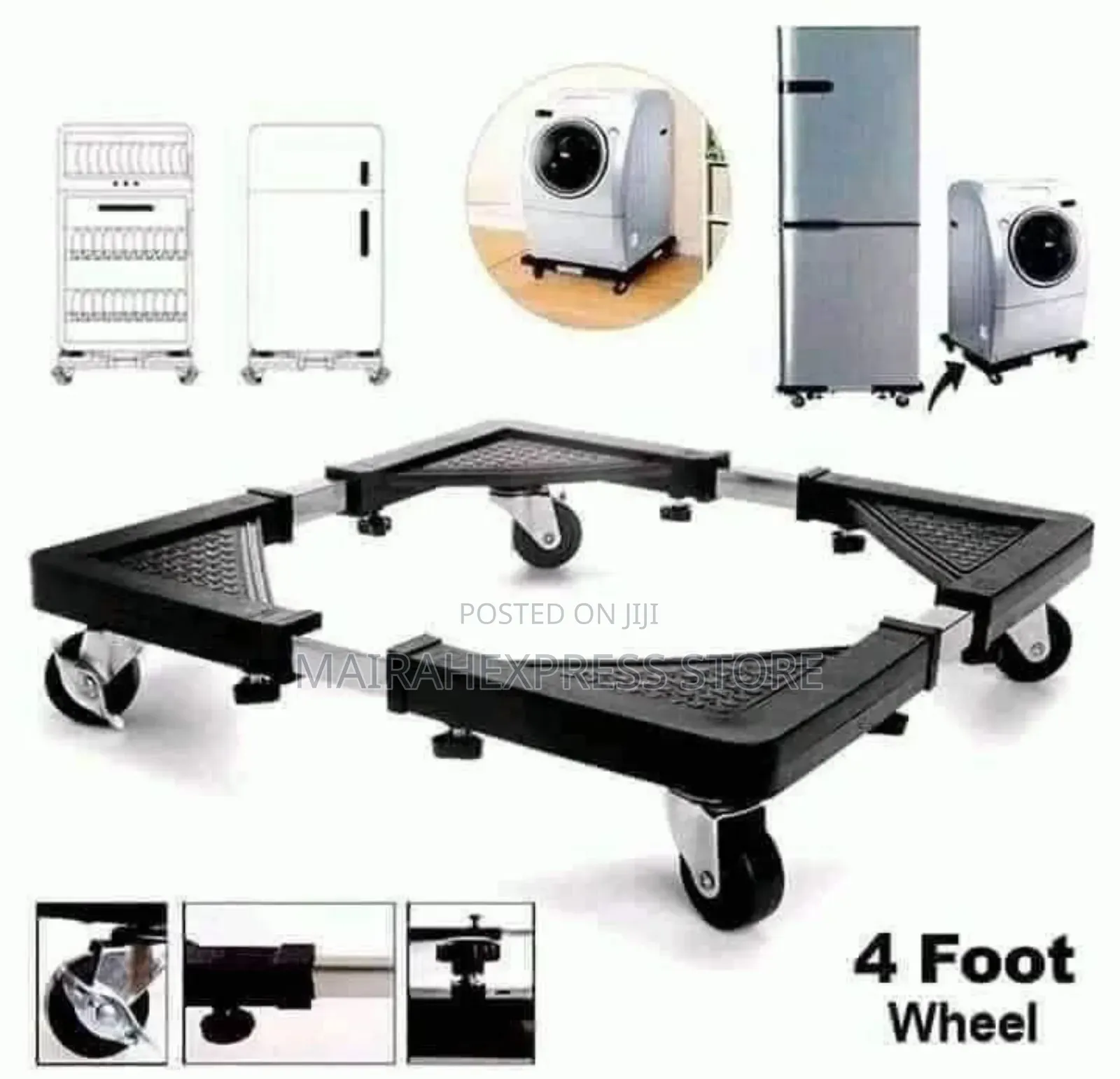 Adjustable Load-bearing Moveable Fridge/Washng Machne Stand
