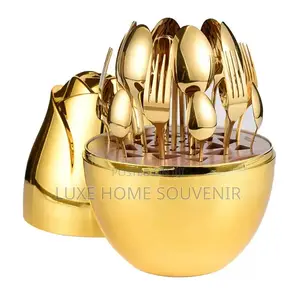 Golden Egg Shape Cutlery