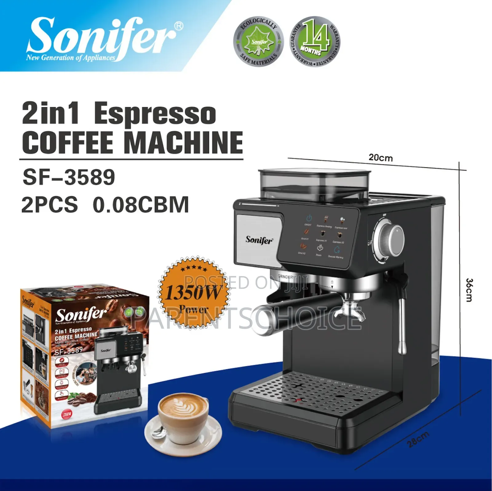 Automatic Espresso Intelligent Cappuccino Latte Coffee Maker Machine