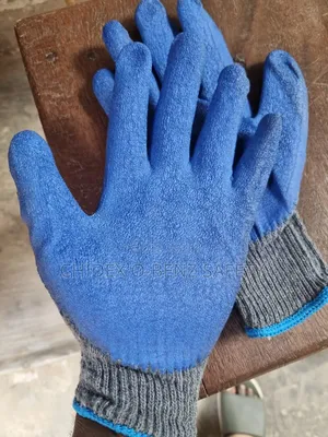 Blue Latex Coated Safety Hand Glove
