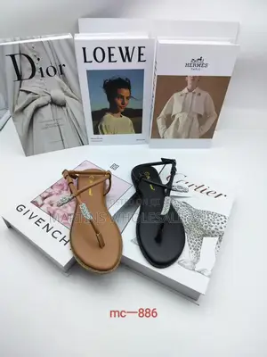 Simple Strappy Thong Sandal (With Small Crystal Detail)