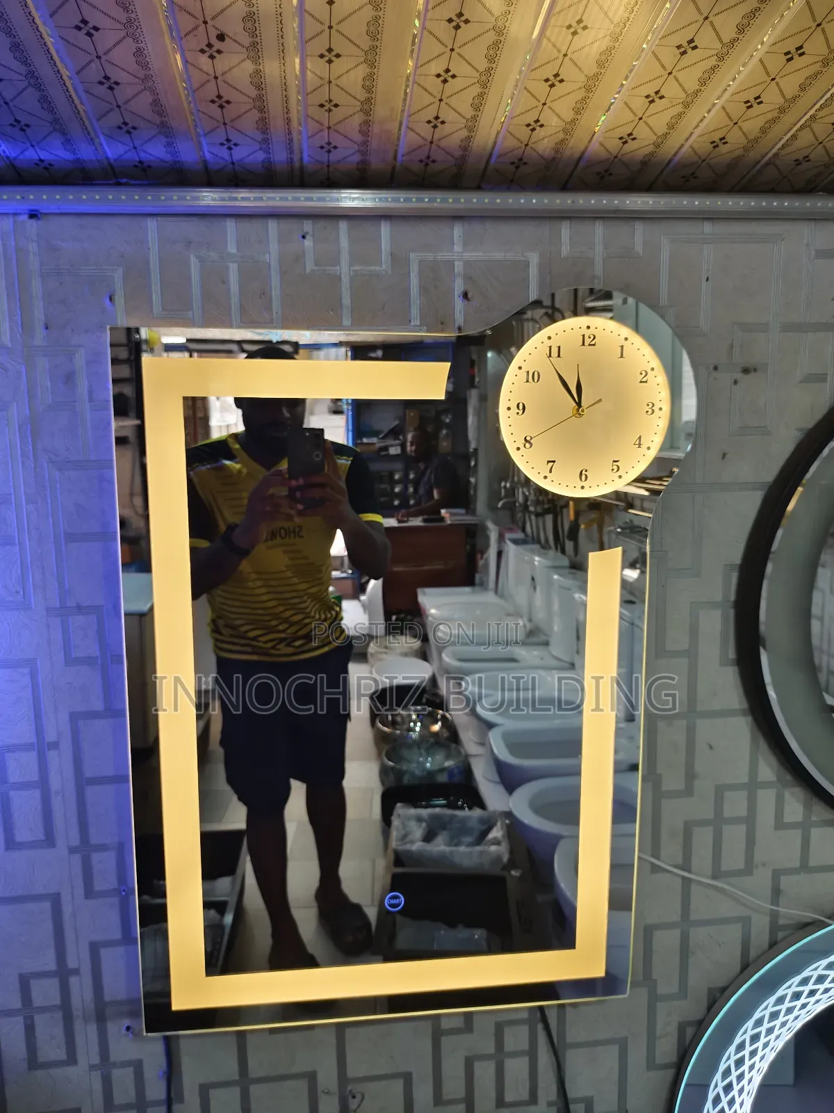 Led Mirror With Clock