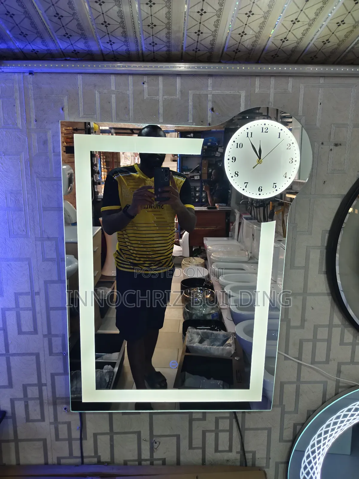 Led Mirror With Clock