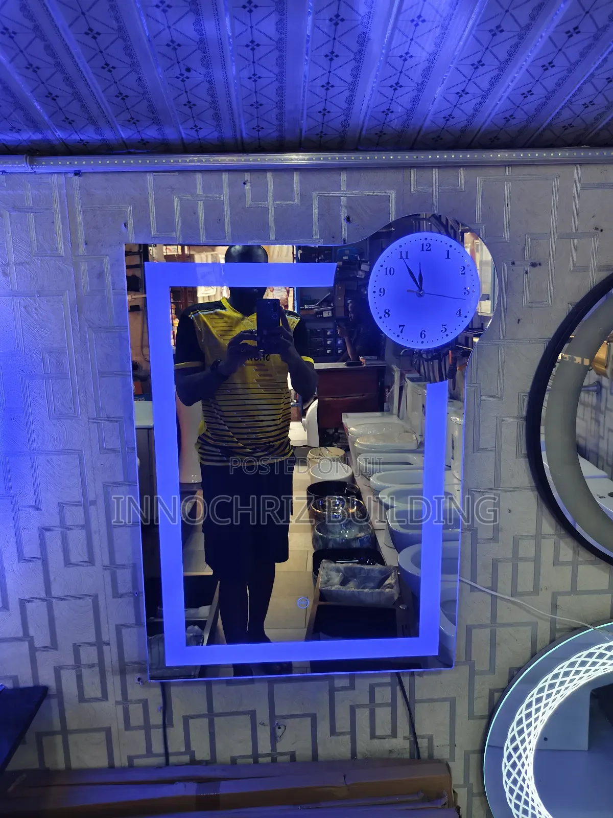 Led Mirror With Clock