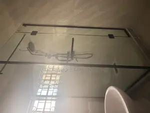 Hinged Shower Cubicle With Black Accessories