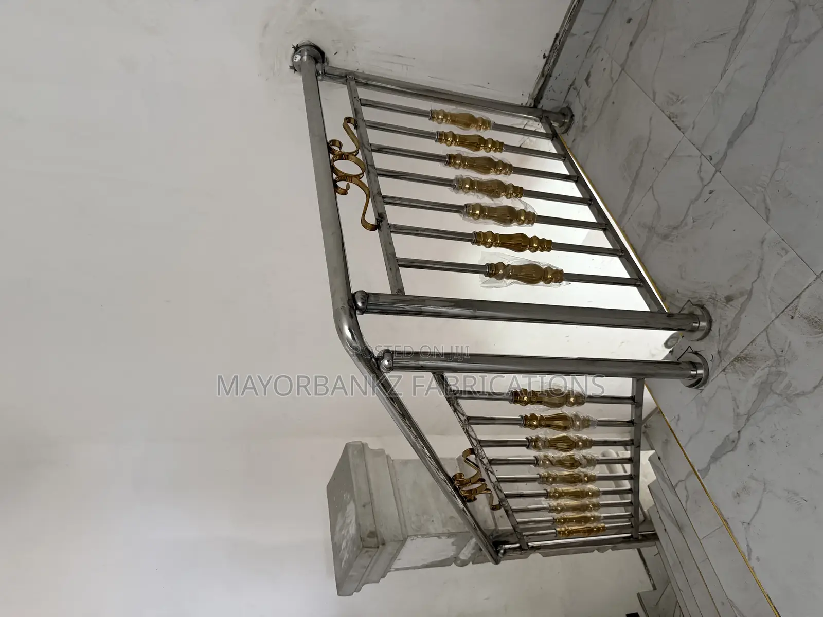 Stainless Railings With Gold Designs