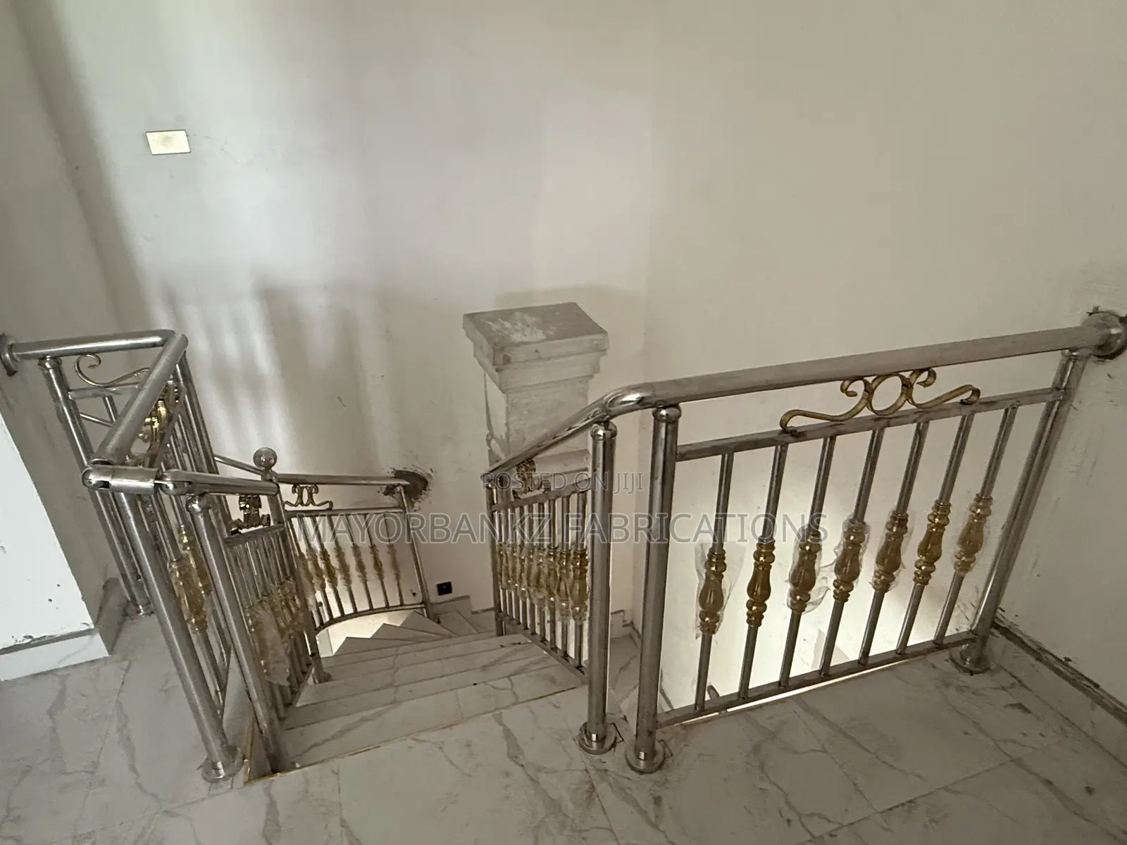 Stainless Railings With Gold Designs