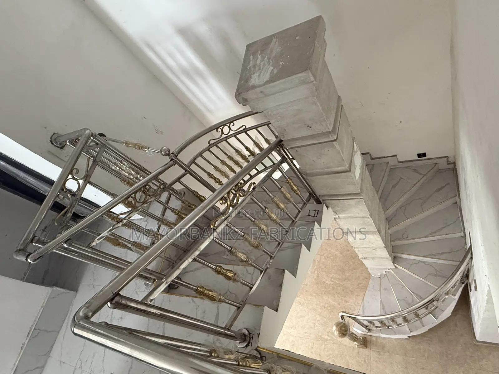 Stainless Railings With Gold Designs