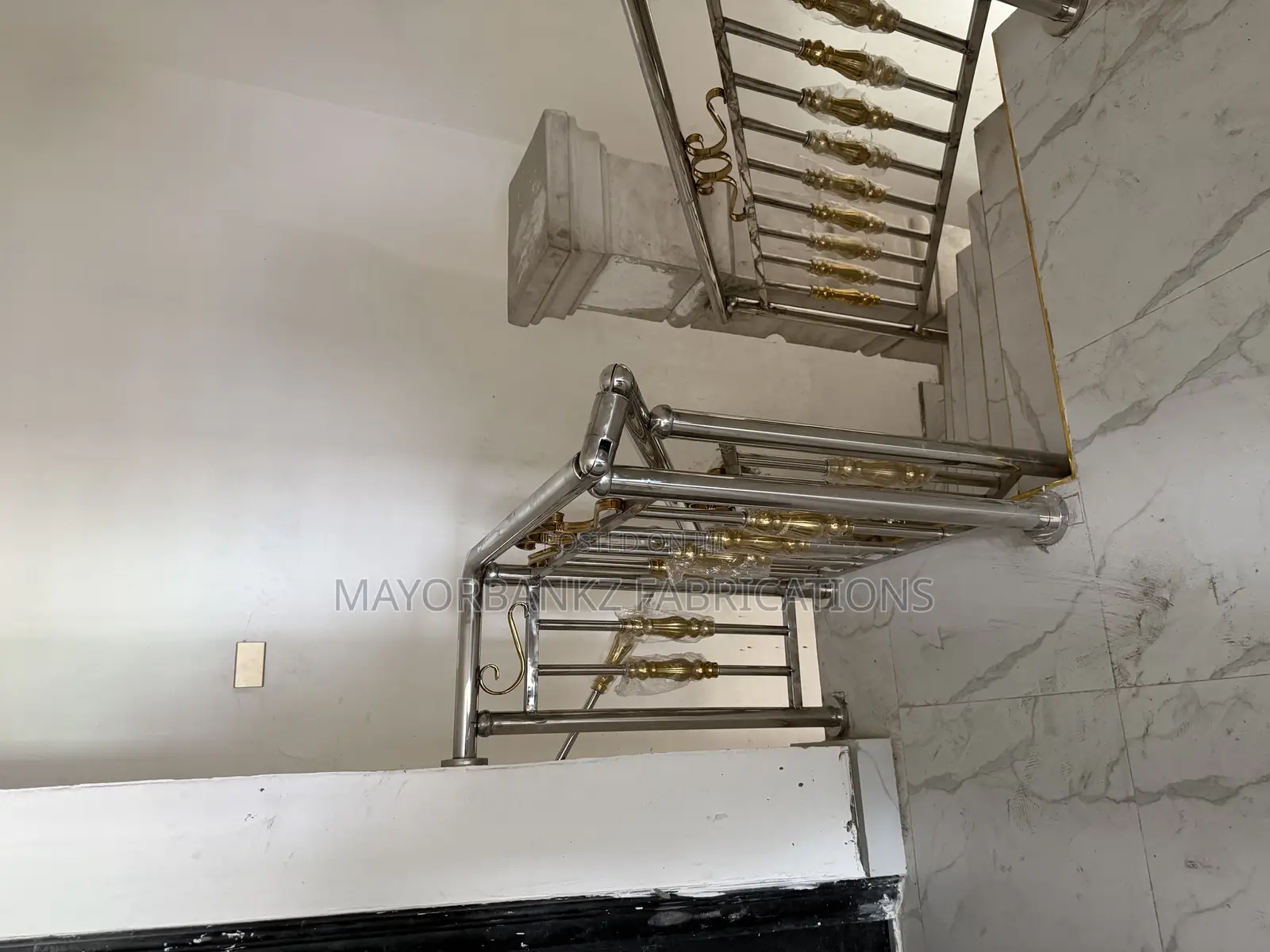 Stainless Railings With Gold Designs