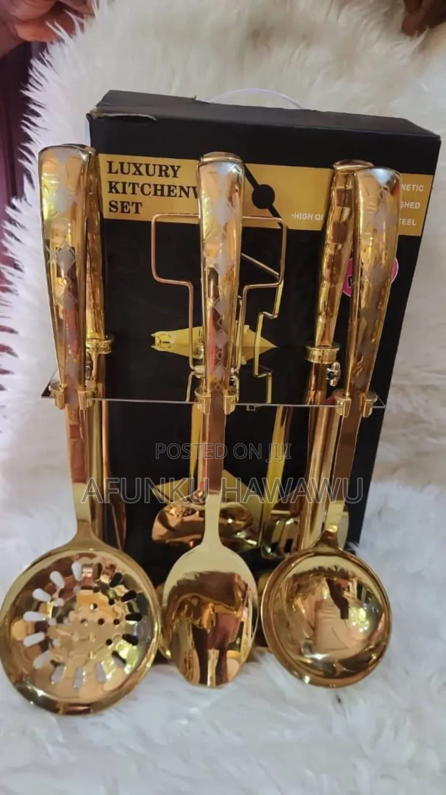 Quality Luxury Gold Cooking Spoon Set for sale - Afunku Hawawu Price: ₦ ...