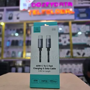 Usams Encore 60w Type C to Type C Fast Charging and Data Cable 3.3ft