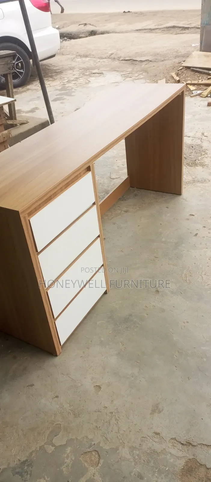 Brown and White Office Table