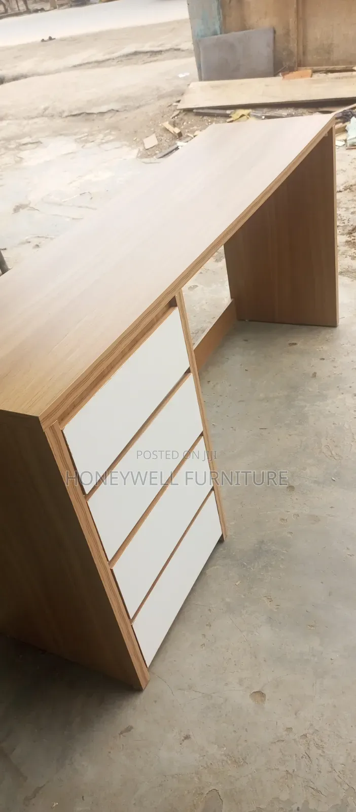 Brown and White Office Table